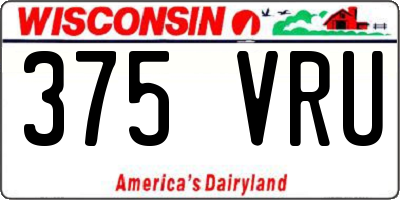 WI license plate 375VRU