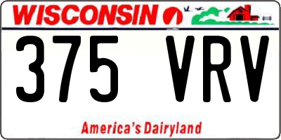 WI license plate 375VRV