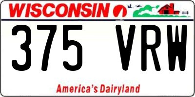 WI license plate 375VRW