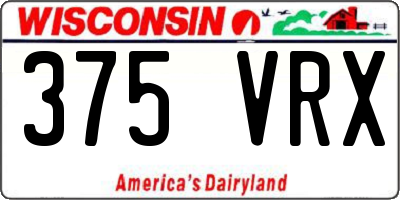 WI license plate 375VRX