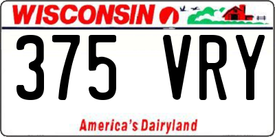 WI license plate 375VRY