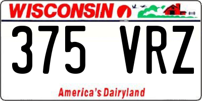 WI license plate 375VRZ