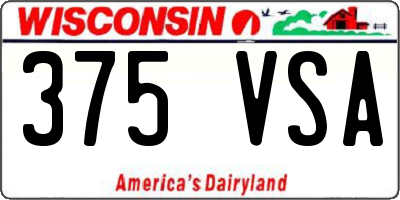 WI license plate 375VSA