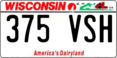 WI license plate 375VSH