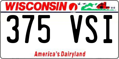 WI license plate 375VSI