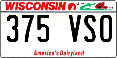 WI license plate 375VSO