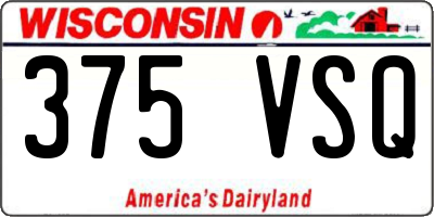 WI license plate 375VSQ