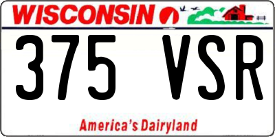 WI license plate 375VSR