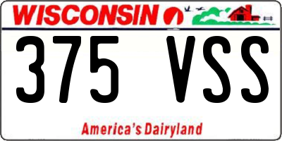 WI license plate 375VSS