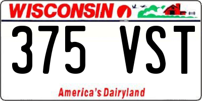 WI license plate 375VST