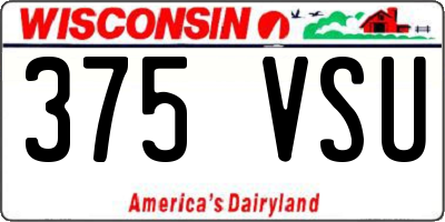 WI license plate 375VSU