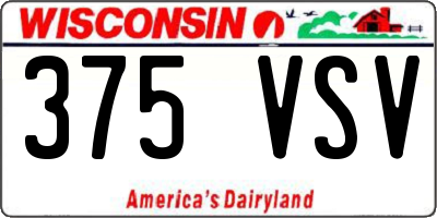 WI license plate 375VSV