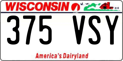 WI license plate 375VSY