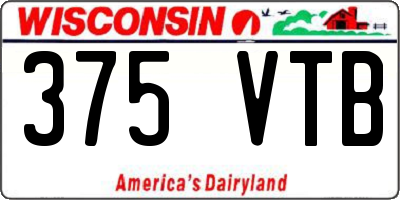 WI license plate 375VTB