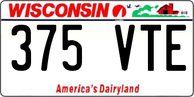 WI license plate 375VTE