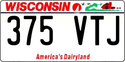 WI license plate 375VTJ