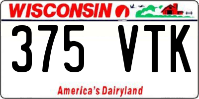 WI license plate 375VTK