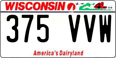 WI license plate 375VVW