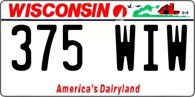 WI license plate 375WIW