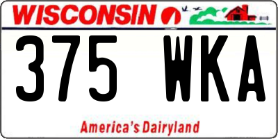WI license plate 375WKA