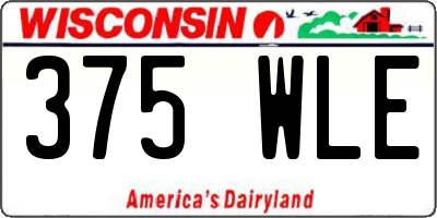 WI license plate 375WLE