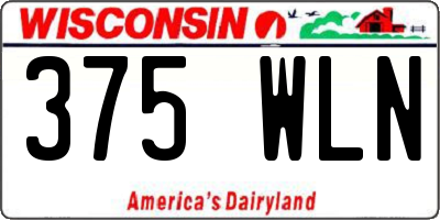 WI license plate 375WLN