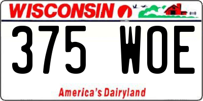 WI license plate 375WOE