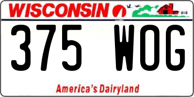 WI license plate 375WOG