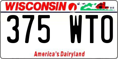 WI license plate 375WTO