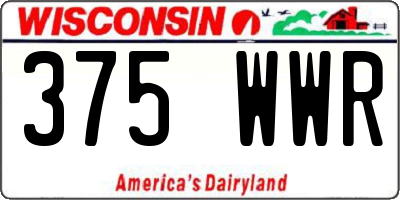 WI license plate 375WWR