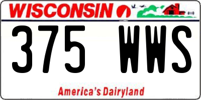 WI license plate 375WWS