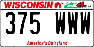 WI license plate 375WWW