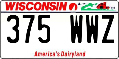 WI license plate 375WWZ