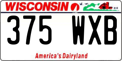 WI license plate 375WXB