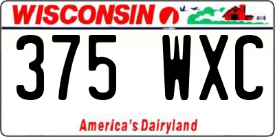 WI license plate 375WXC