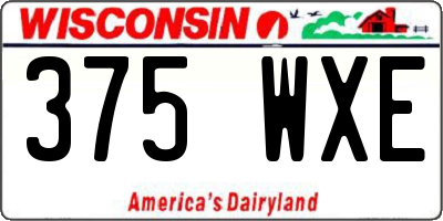 WI license plate 375WXE