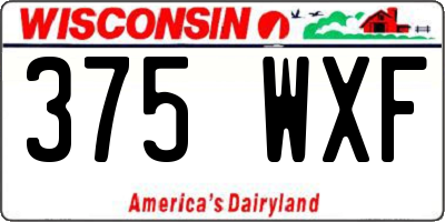 WI license plate 375WXF