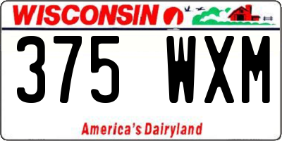 WI license plate 375WXM