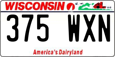 WI license plate 375WXN