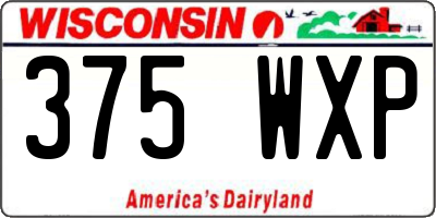 WI license plate 375WXP