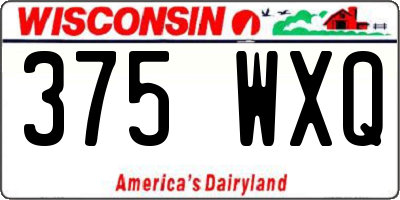 WI license plate 375WXQ