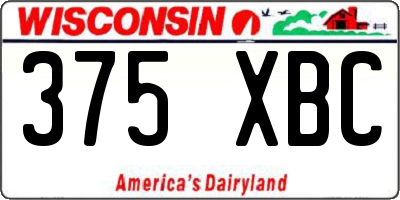 WI license plate 375XBC