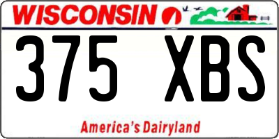 WI license plate 375XBS