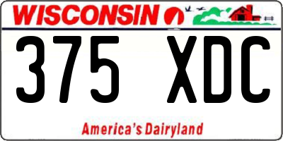 WI license plate 375XDC