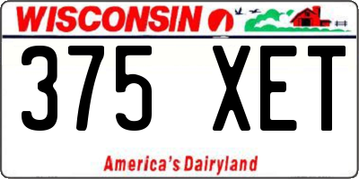 WI license plate 375XET
