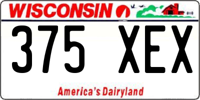 WI license plate 375XEX