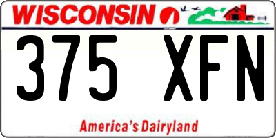 WI license plate 375XFN