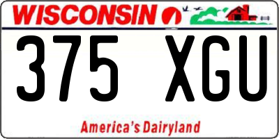 WI license plate 375XGU