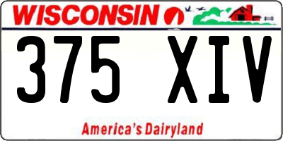 WI license plate 375XIV