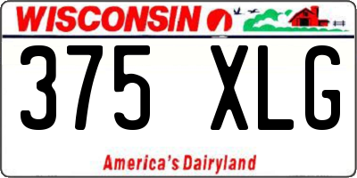 WI license plate 375XLG